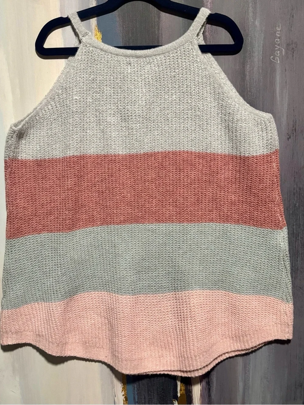 NWT Coco + Carmen Colorblock Sweater Tank S/M Textured Knit Coastal Grandmother
